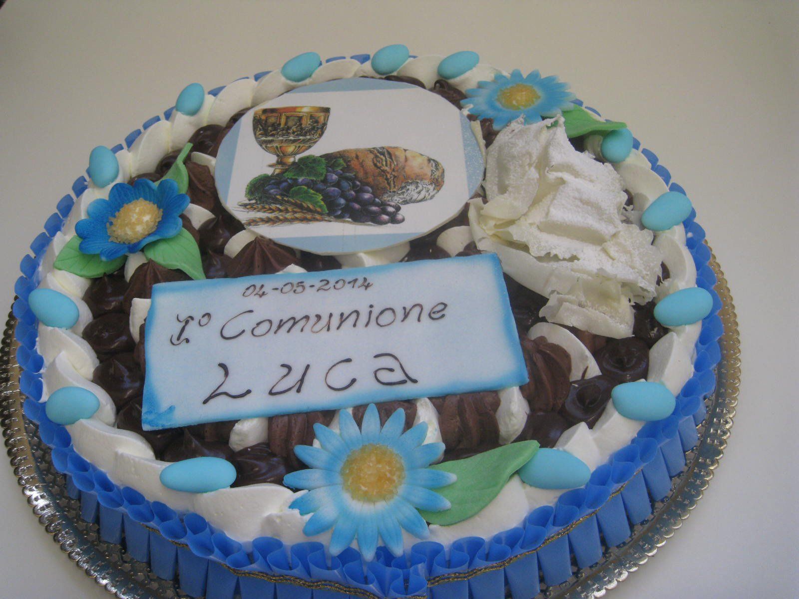 torta con stampa per la prima comunione