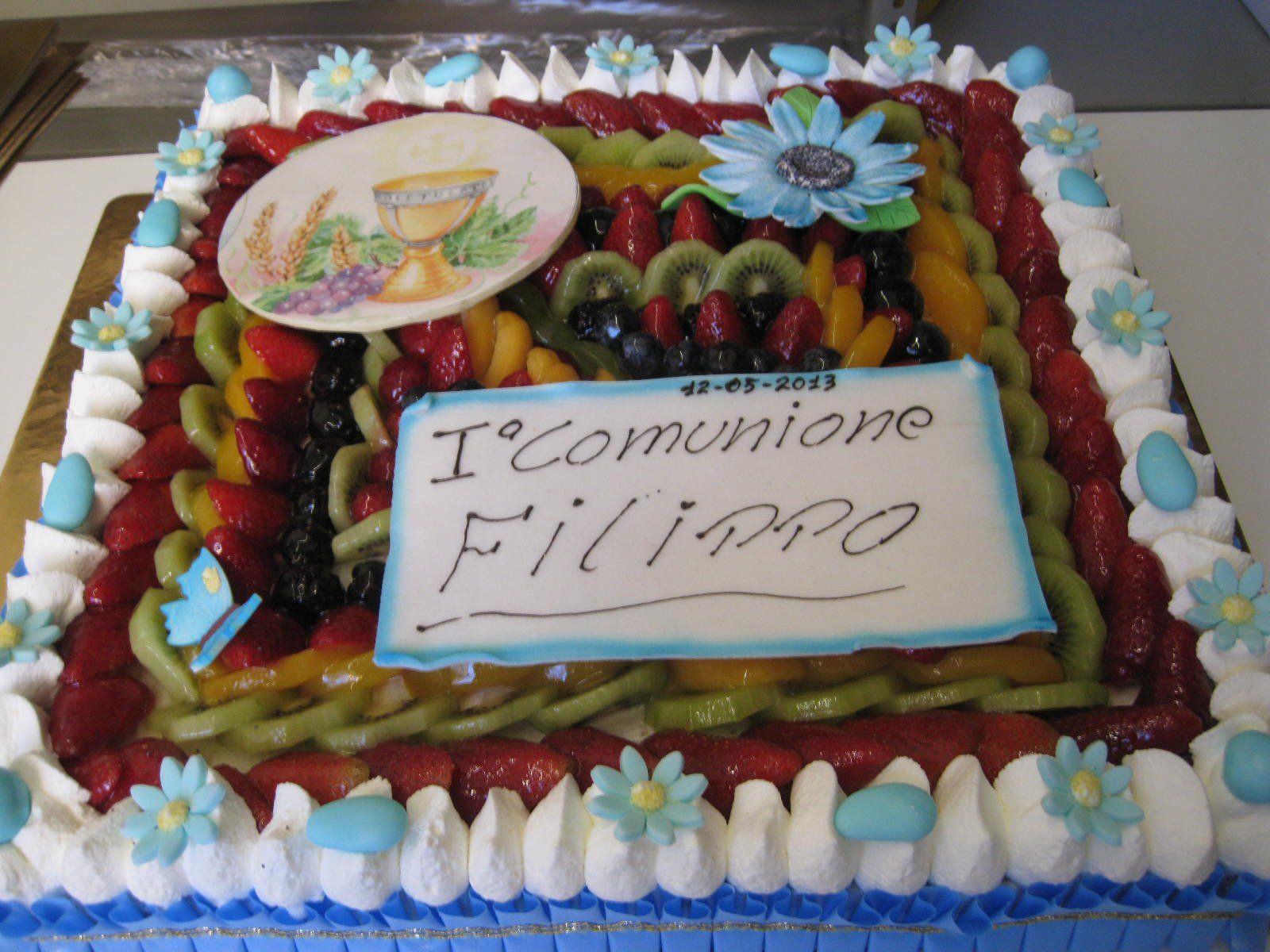 torta alla frutta per la prima comunione