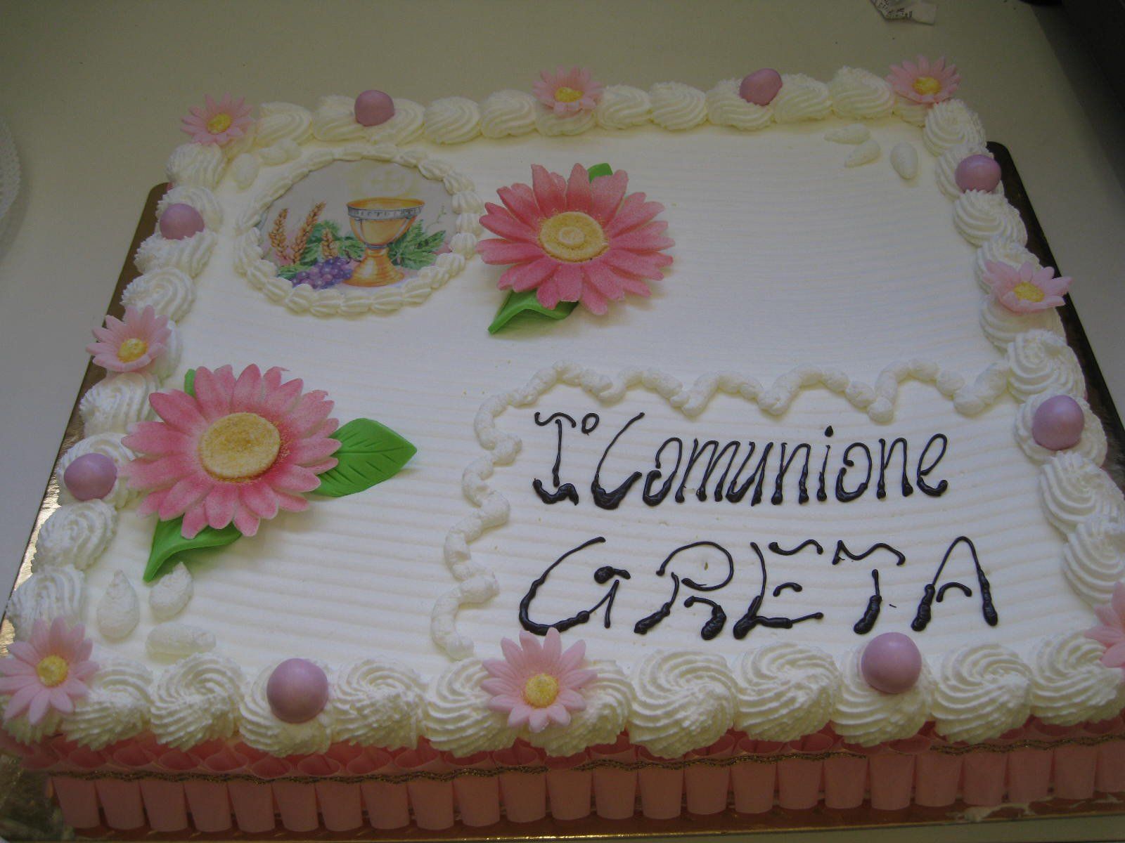 torta alla panna per prima comunione