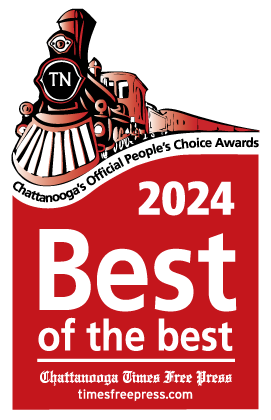 A red sign that says best of the best with a train on it