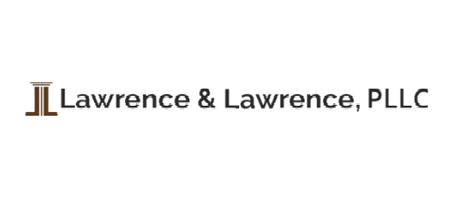 The logo for lawrence & lawrence , pllc is on a white background.