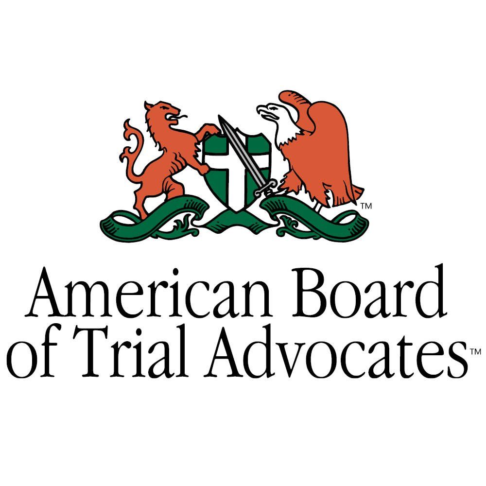 The american board of trial advocates logo has a lion and eagle on it.
