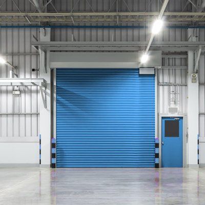 Blue industrial door