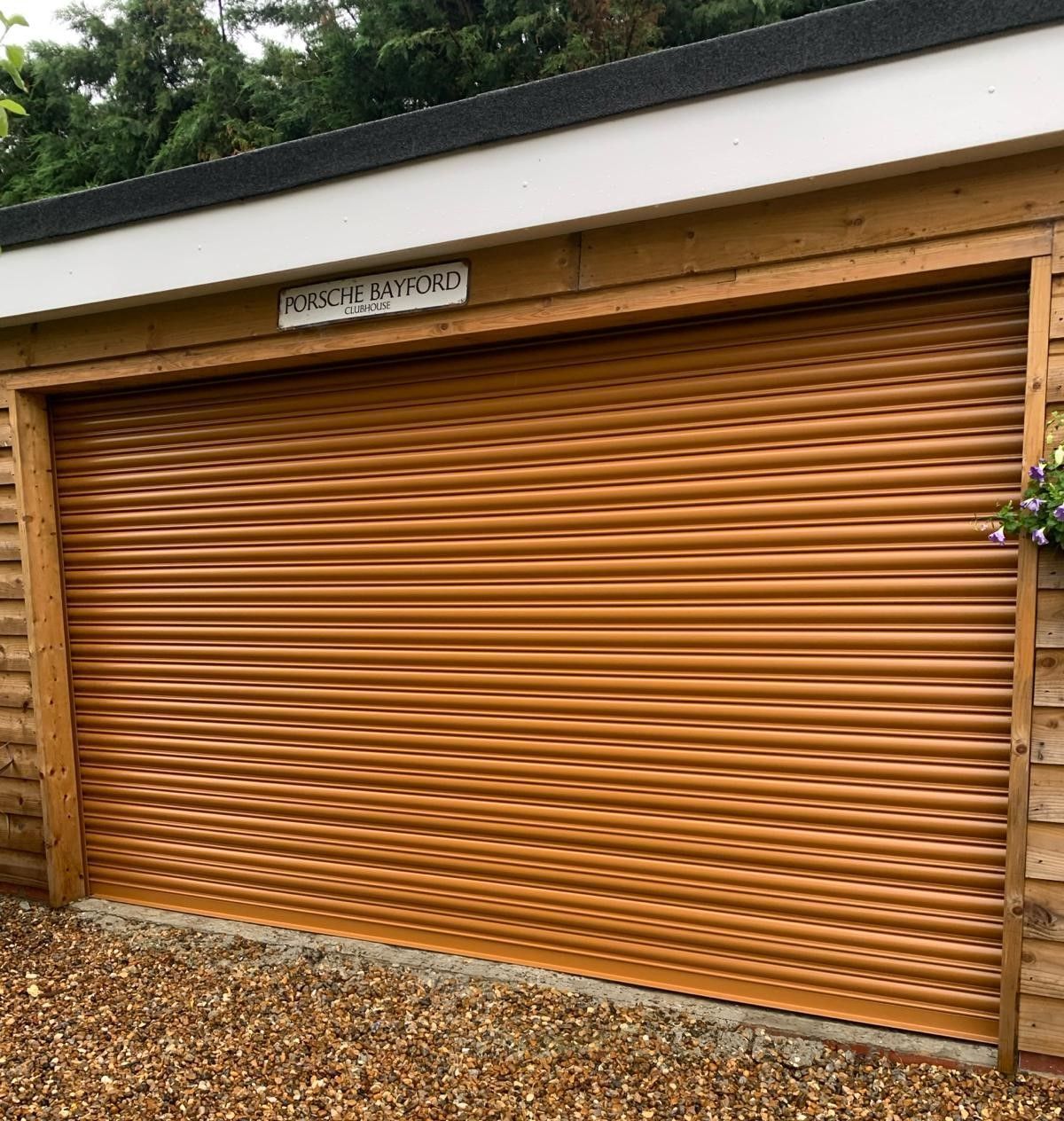 Black garage door