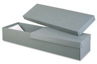 grey casket with the lid open 