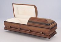 brown wooden casket