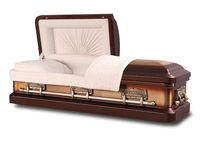 dark copper casket with white liner