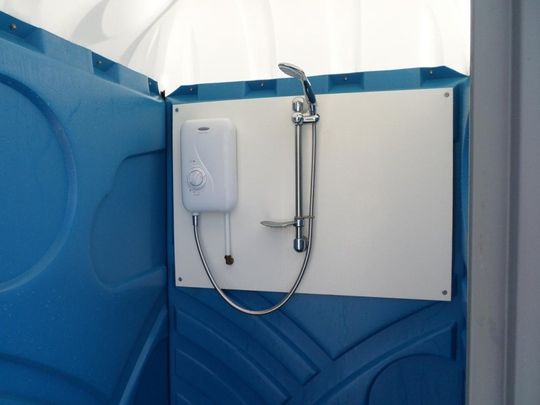 Particolare di cabina doccia mobile