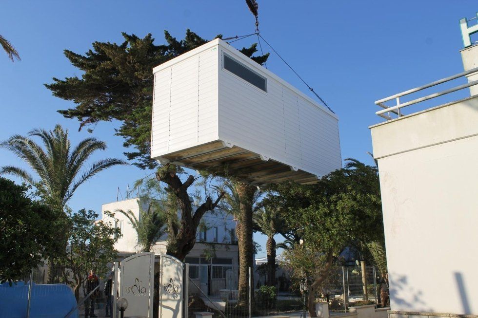 Posizionamento chiosco bar prefabbricato