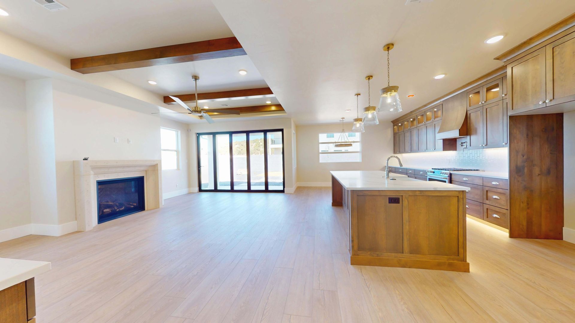 living room and kitchen in a home