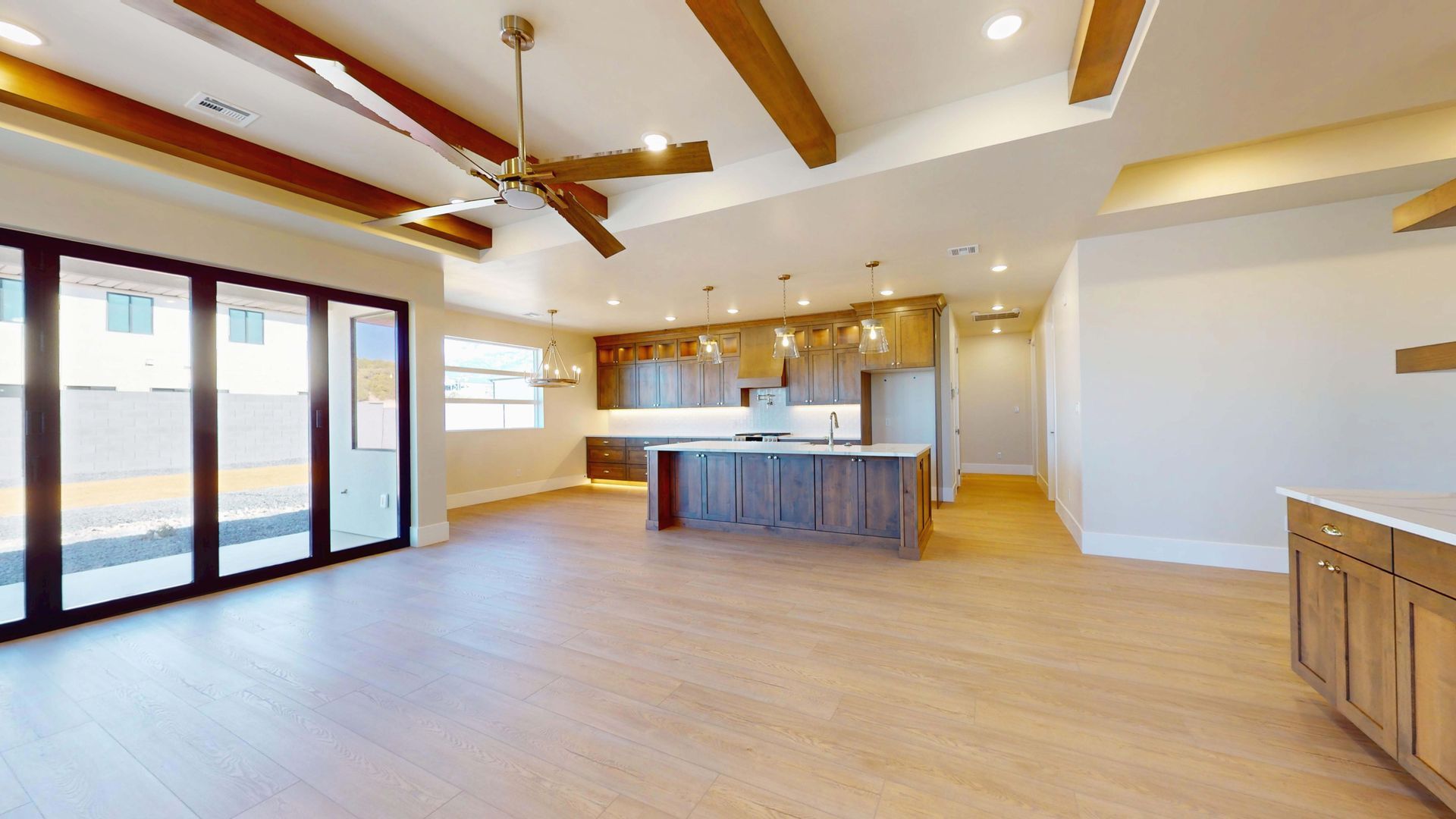 living room and kitchen in a home