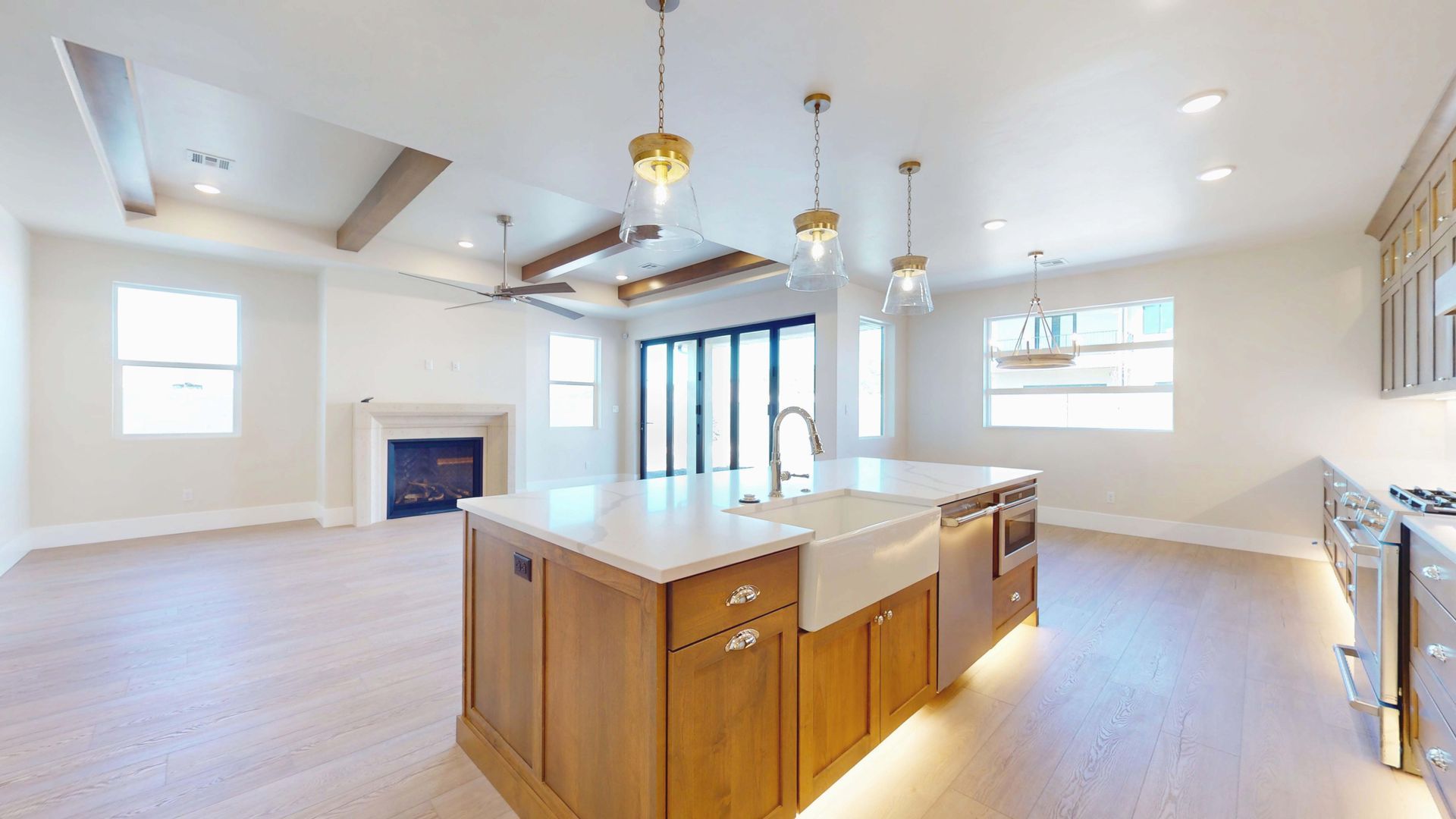 living room and kitchen in a home