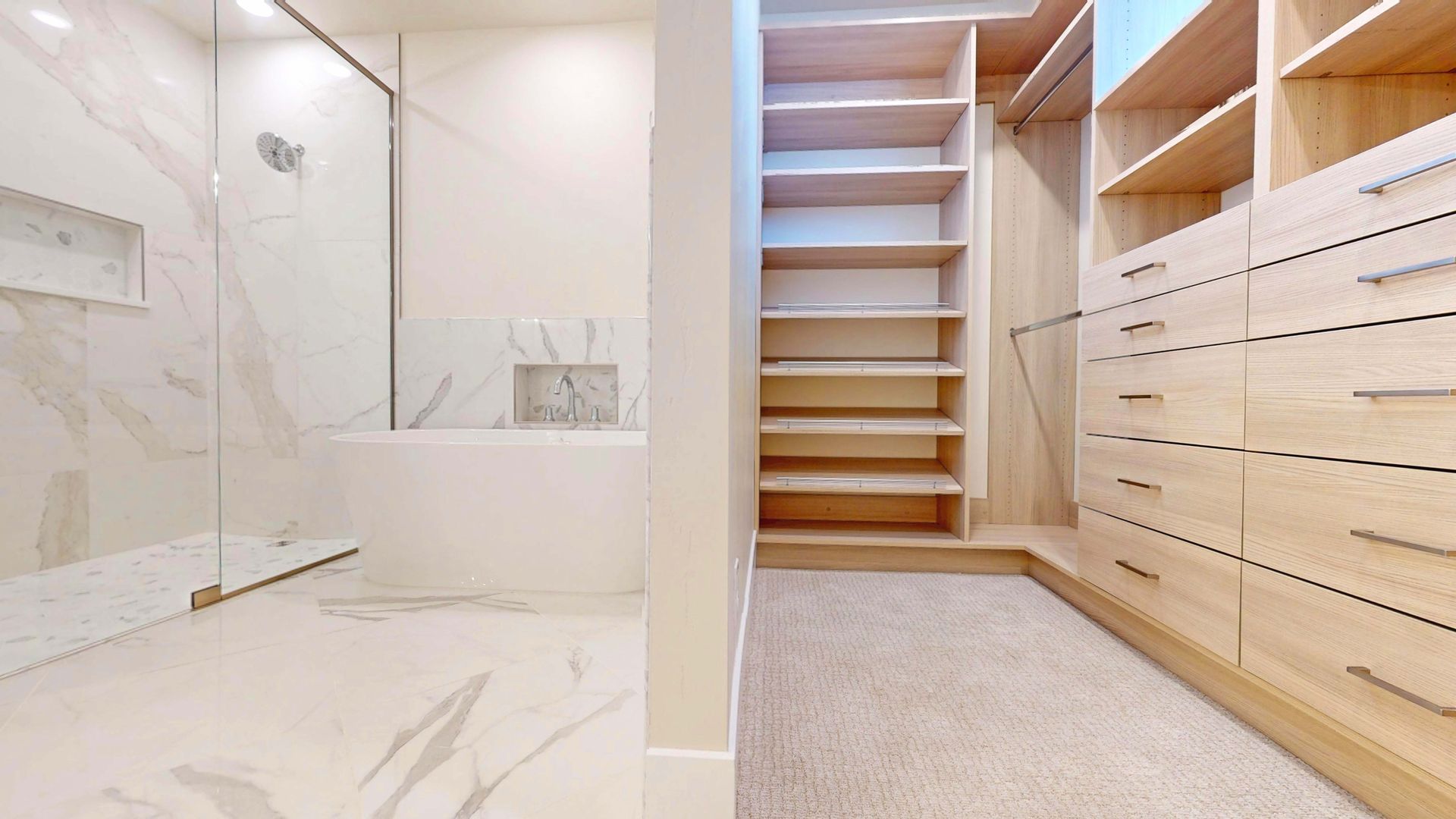 bathroom and adjoining closet