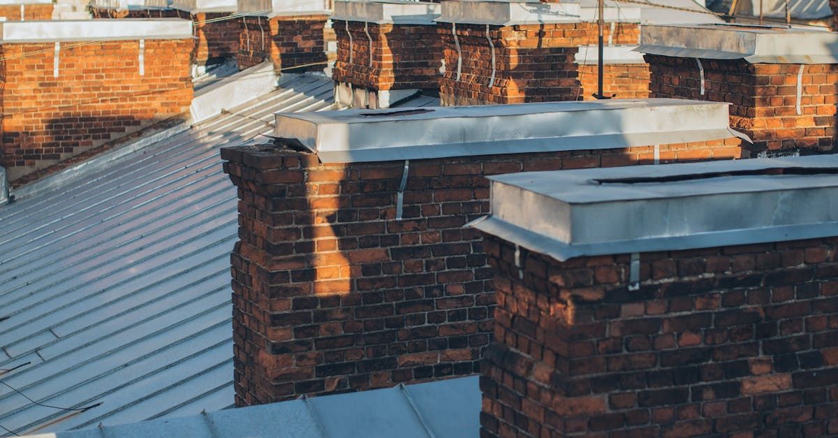 Chimneys on the roof of a house