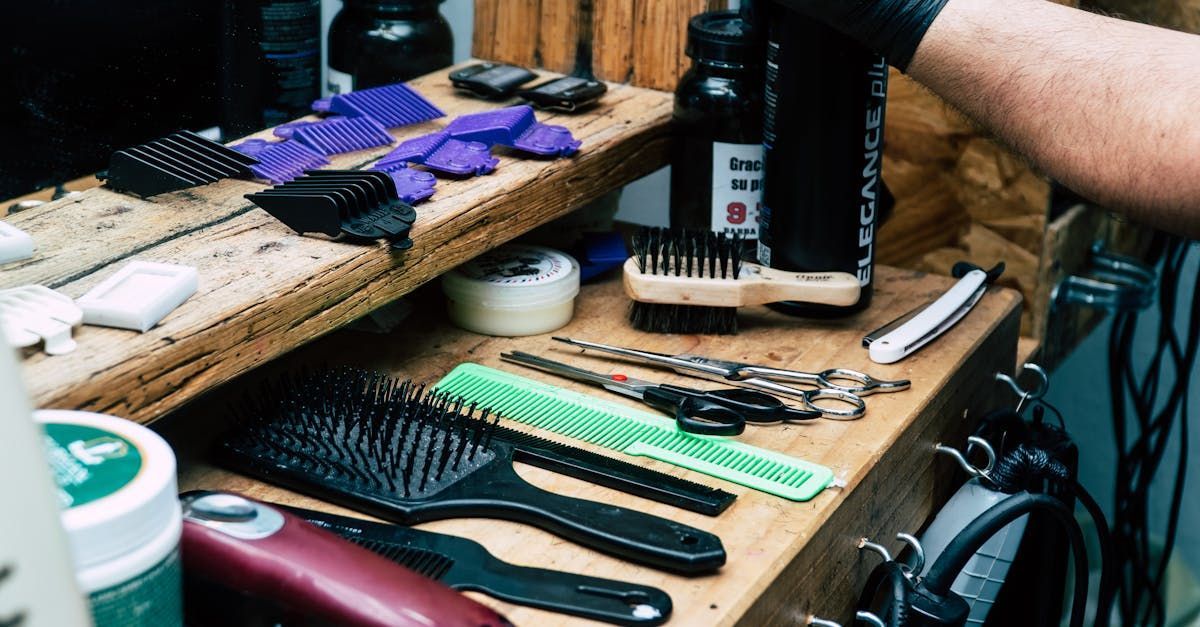 Barbers tools neatly laid out