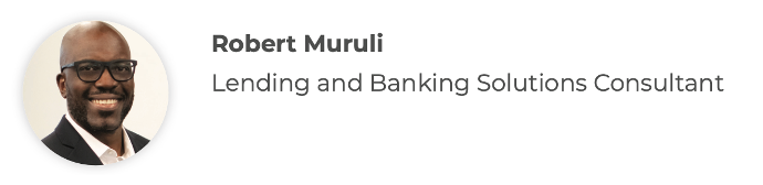 Headshot of Robert Muruli, Lending and Banking Solutions Consultant, wearing glasses and a blazer.