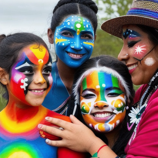 picture of women with face painted from different cultures