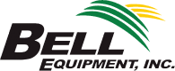 A John Deere logo next to a Bell Equipment, Inc logo
