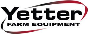 Yetter Farm Equipment logo: Black text with red and black swooshes.