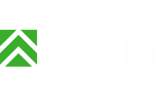 Carré vert avec deux chevrons blancs, logo d'une entreprise.