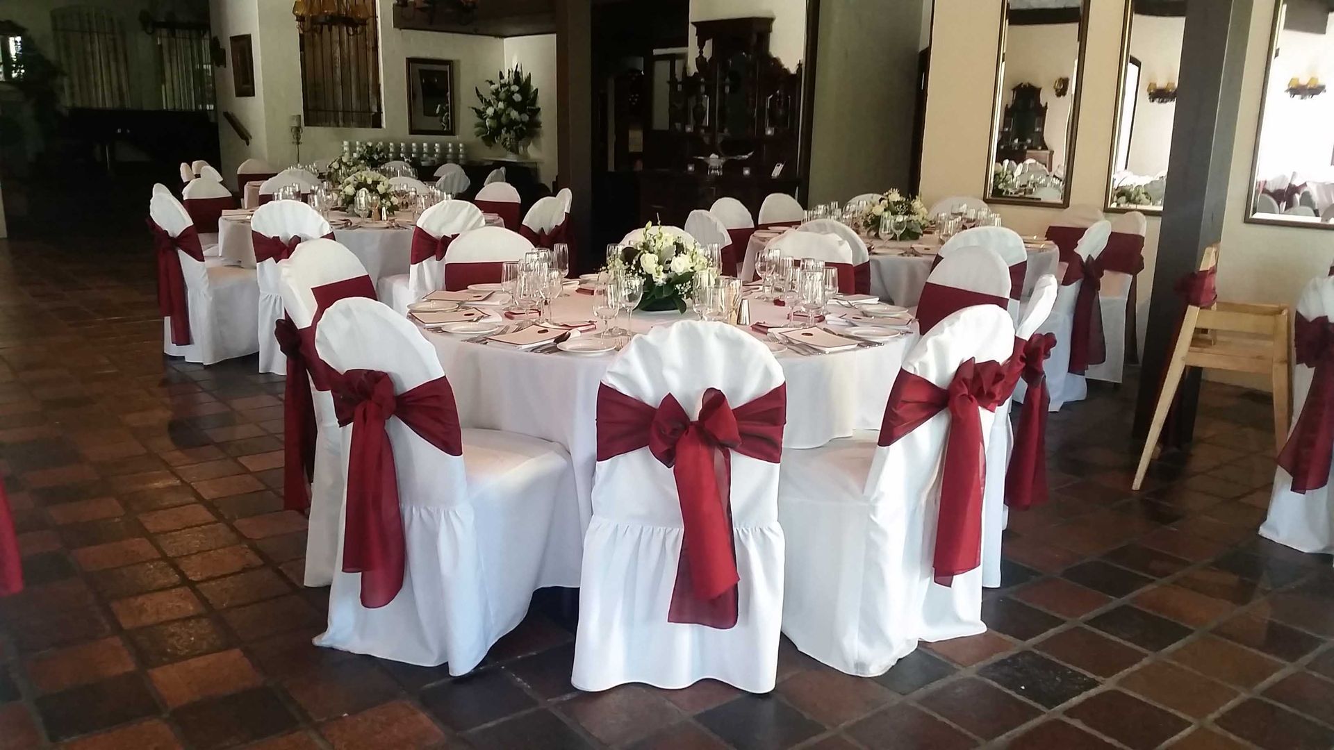 Maroon Fitted Chaircovers — Sydney, NSW — Affordable Chair Covers & Candelabras