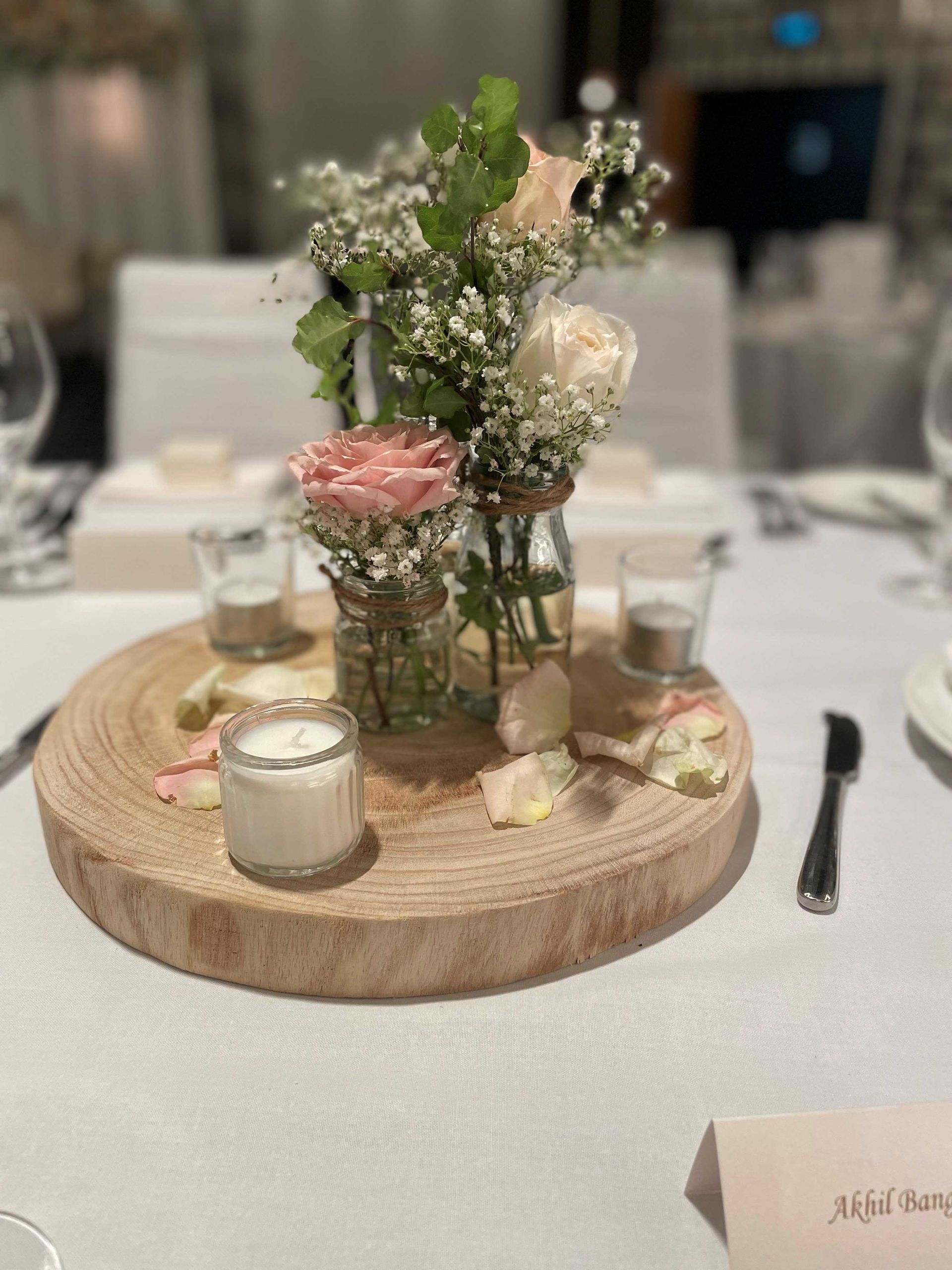 Flowers in Small Vase — Sydney, NSW — Affordable Chair Covers & Candelabras