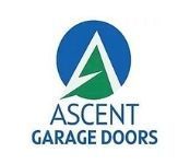 A logo for a company called ascent garage doors.