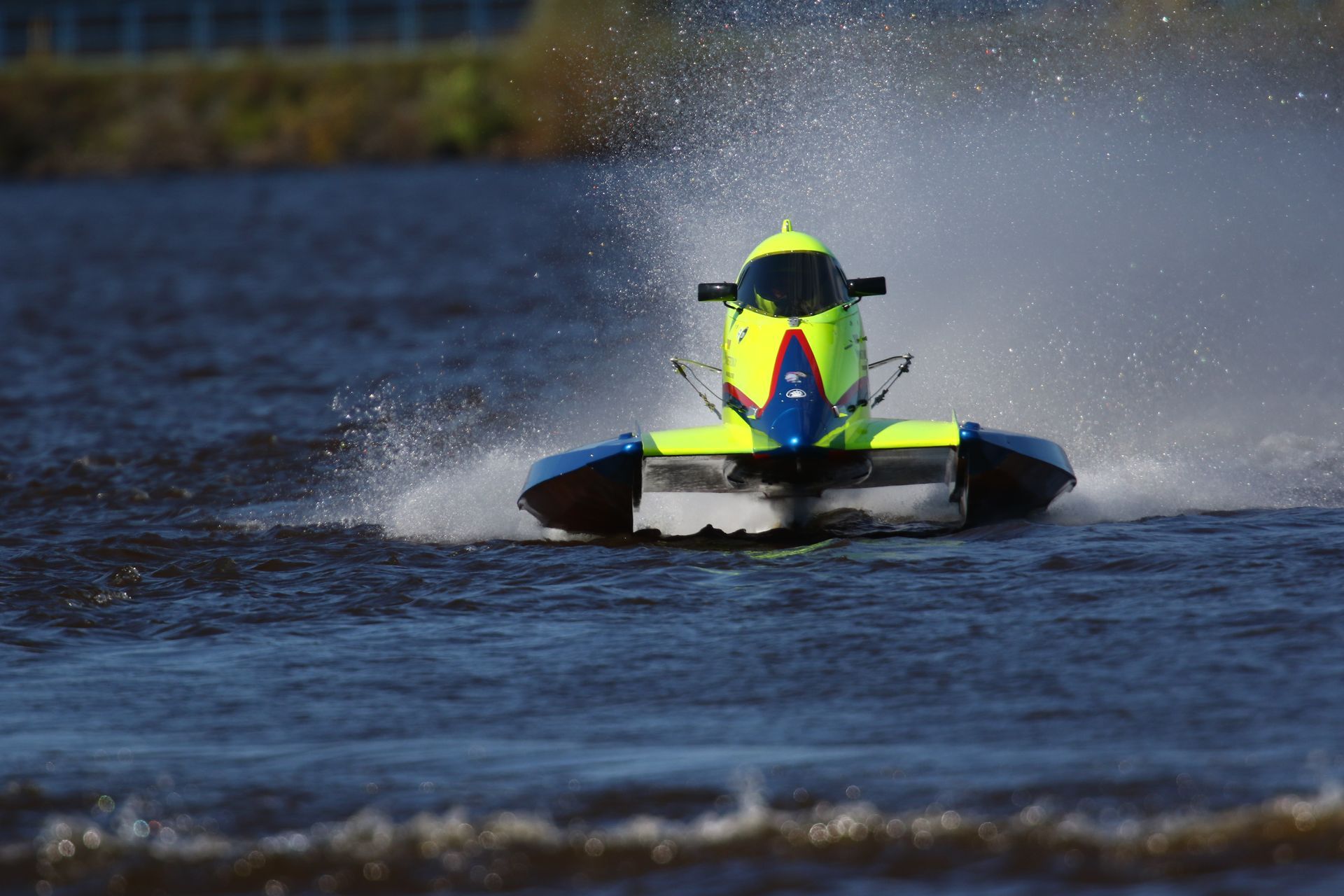 A person is riding a jet ski in the water.