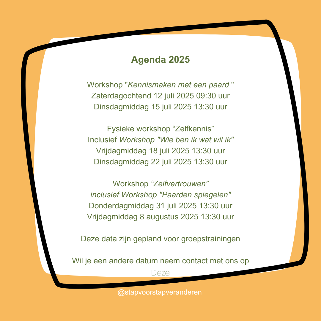 Agenda 2025 van Stap voor stap veranderen