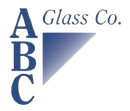 Logo for ABC Glass Co.: blue stacked letters