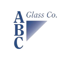 ABC Glass Co. logo with blue letters and a blue gradient triangle