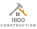 Logo for 1800 Construction: hammer over a house outline, text reads "1800 CONSTRUCTION"