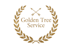 Gold logo: 