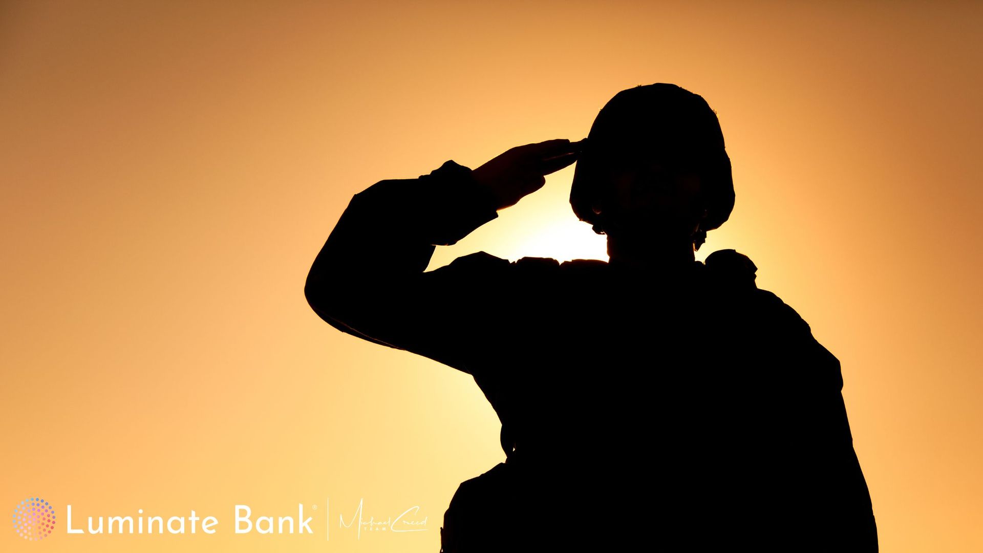 Veteran saluting in the morning sun.