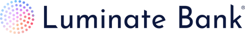 a logo for luminate home loans is shown on a white background .