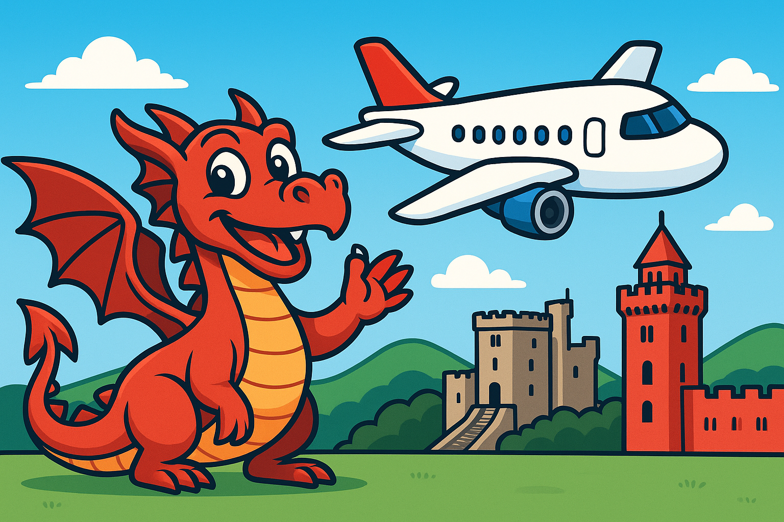 red dragon plane cardiff castle