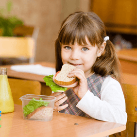 A child eating sandwich