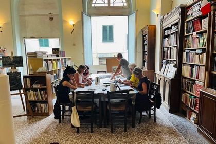 A painting of birds and flowers on a white background.