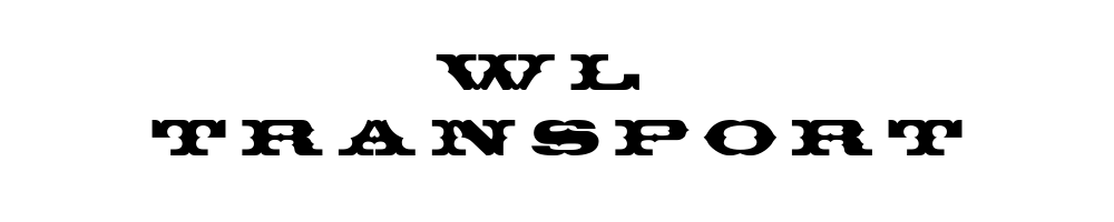 Black-and-white logo reading “W.L. TRANSPORT”