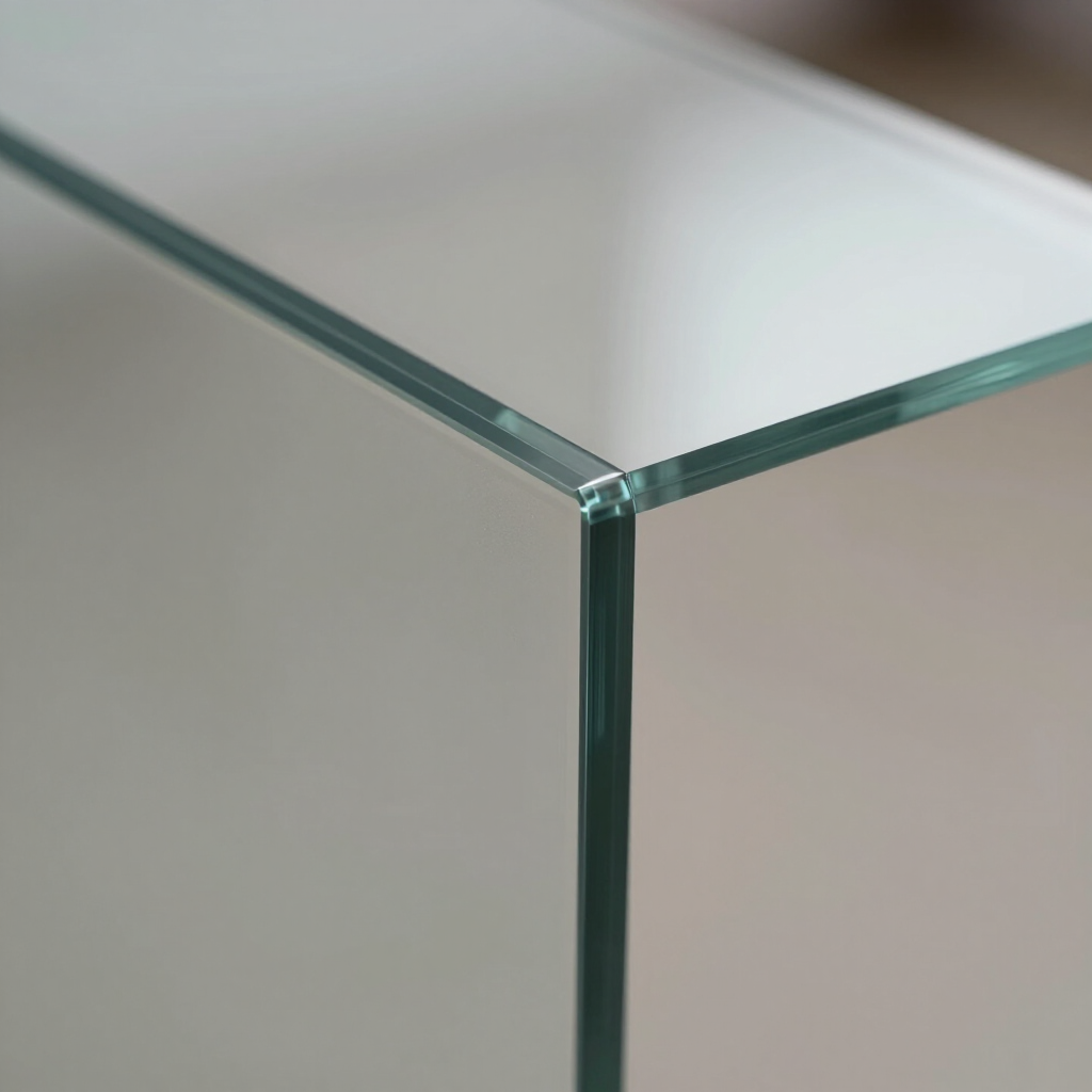 Canto pulido de vidrio templado con herrajes modernos