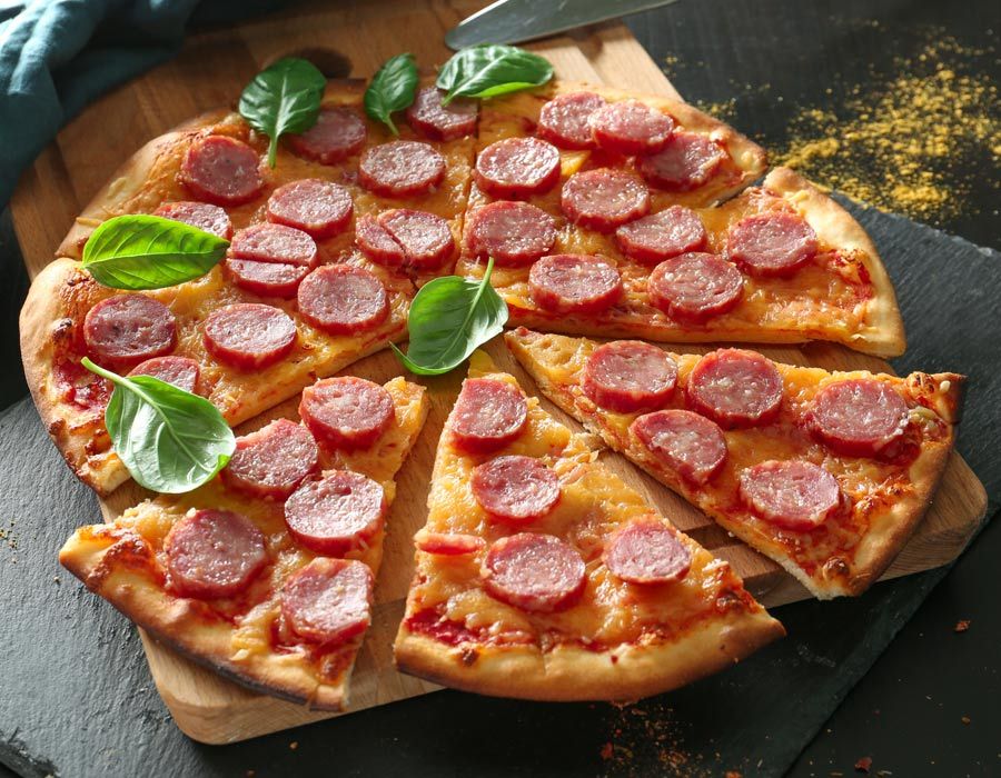 Pepperoni Pizza With Basil — Bradenton, FL — San Remo Pizza & Pasta