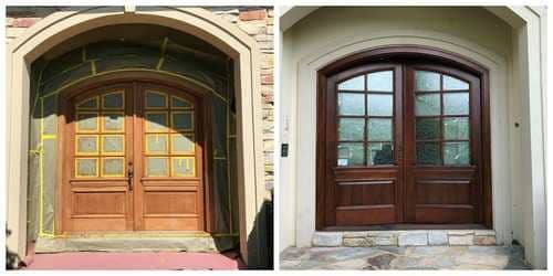 Door with Glass — Wood Finishing in Addison, IL