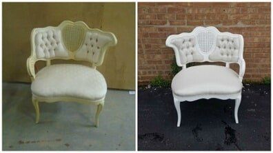 Antique Settee refinish and reupholster — Wood Finishing in Addison, IL