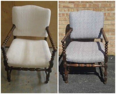 Reupholster Sitting Chair — Wood Finishing in Addison, IL