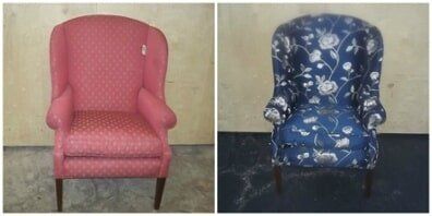 Reupholstered Chair — Wood Finishing in Addison, IL