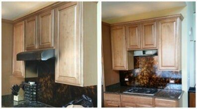 Fire Damaged kitchen cabinets — Wood Finishing in Addison, IL