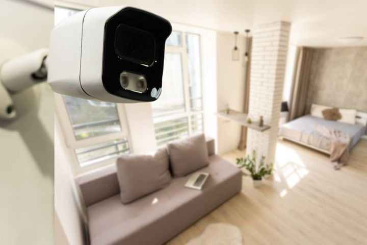 surveillance camera in a living room