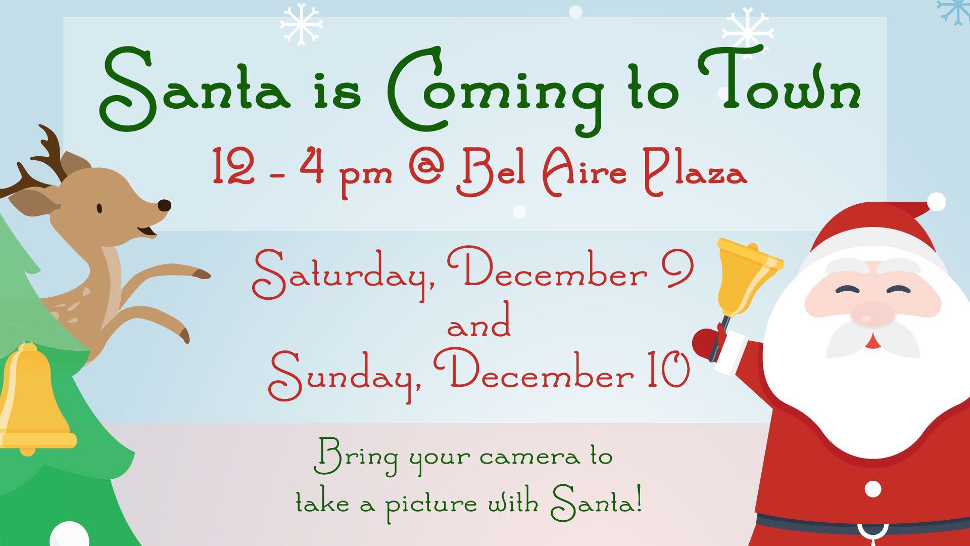 Santa is coming to town on saturday december 9 and sunday december 10