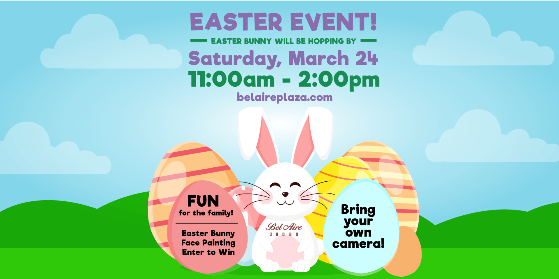 A poster for an easter event on saturday march 24