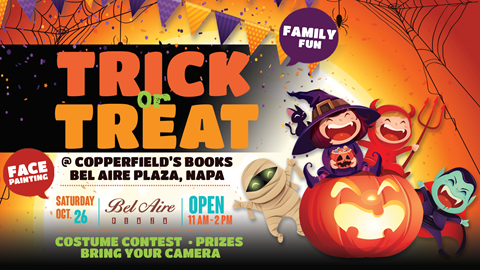 A poster for a trick or treat event at copperfield 's books